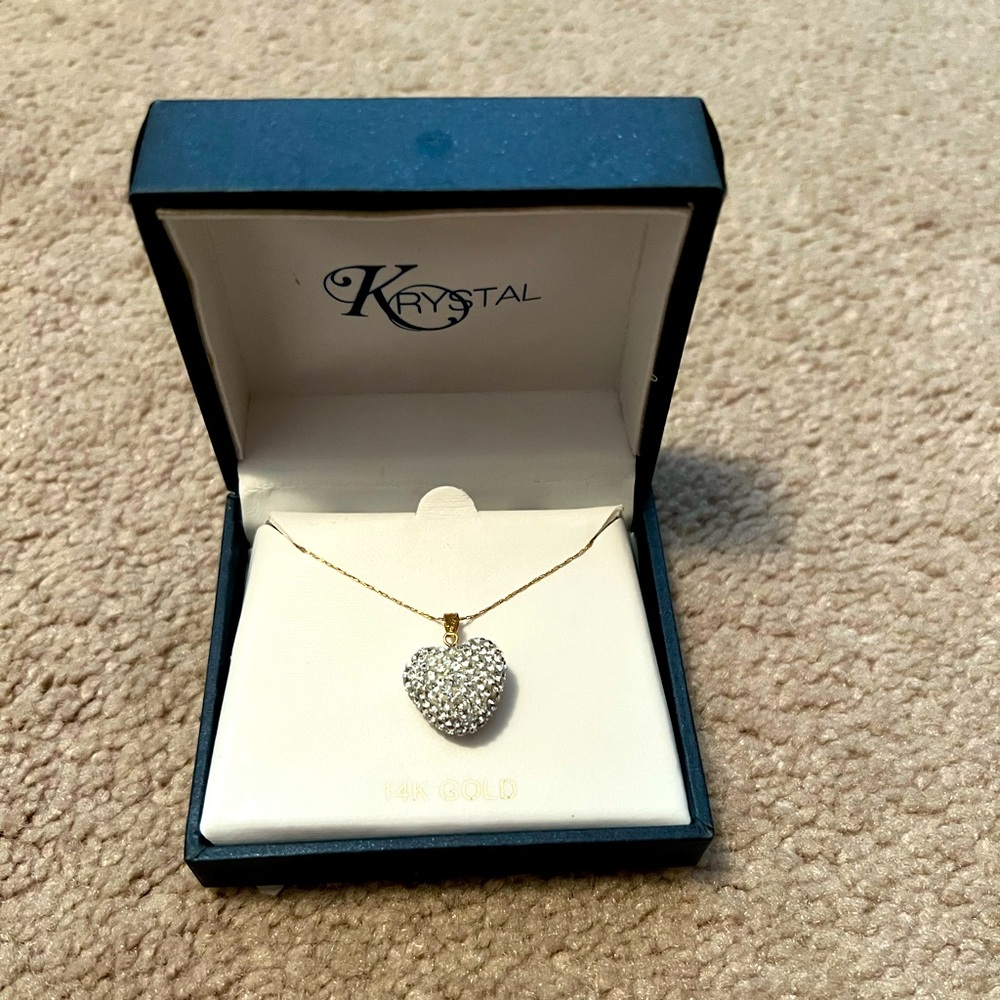 Krystal 14k Gold Heart Shaped Necklace - PENDANT ONLY
